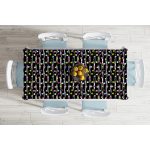 - Masa-7795-Gorsel-1 - Realhomes  Siyah Zemin Üzerinde Renkli Puantiyeli Desenli Dijital Baskılı Modern Masa Örtüsü Realhomes