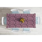 - Masa-7952-Gorsel-1 - Realhomes  Renkli Zemin Üzerinde Kar tanesi Desenli Dijital Baskılı Modern Masa Örtüsü Realhomes