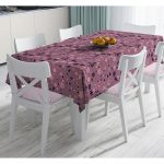 - Masa-7952-Gorsel - Realhomes  Renkli Zemin Üzerinde Kar tanesi Desenli Dijital Baskılı Modern Masa Örtüsü Realhomes
