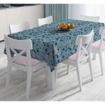 - Masa-7953-Gorsel - Realhomes  Renkli Zemin Üzerinde Kar tanesi Desenli Dijital Baskılı Modern Masa Örtüsü Realhomes
