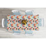 - Masa-8161-Gorsel-1 - Realhomes  Beyaz Zemin Üzerinde Geometrik Desenli Dijital Baskılı Modern Masa Örtüsü Realhomes