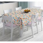 - Masa-8163-Gorsel - Realhomes Pastel Zemin Üzerinde Geometrik Desenli Dijital Baskılı Modern Masa Örtüsü Realhomes