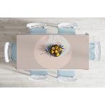 - Masa-8168-Gorsel-1 - Realhomes Pastel Zemin Üzerinde Yaprak Desenli Dijital Baskılı Modern Masa Örtüsü Realhomes