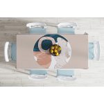 - Masa-8172-Gorsel-1 - Realhomes  Pastel Zemin Üzerinde Geometrik Desenli Dijital Baskılı Modern Masa Örtüsü Realhomes