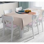 - Masa-8172-Gorsel - Realhomes  Pastel Zemin Üzerinde Geometrik Desenli Dijital Baskılı Modern Masa Örtüsü Realhomes