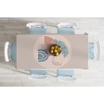 - Masa-8175-Gorsel-1 - Realhomes  Pastel Zemin Üzerinde Geometrik Desenli Dijital Baskılı Modern Masa Örtüsü Realhomes