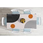 - Masa-8185-Gorsel-1 - Realhomes  Renkli Zemin Üzerinde Geometrik Desenli Dijital Baskılı Modern Masa Örtüsü Realhomes