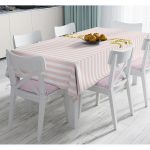 Beyaz Zeminde Renkli Çizgili Gold Detaylı Love Yazılı Dijital Baskılı Modern Masa Örtüsü Realhomes