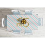 - Masa-8219-Gorsel-1 - Realhomes Beyaz Zemin Üzerinde Gold Detaylı Love Yazılı Dijital Baskılı Modern Masa Örtüsü Realhomes