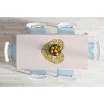 - Masa-8220-Gorsel-1 - Realhomes  Beyaz Zemin Üzerinde Gold Renkli Love Yazılı Dijital Baskılı Modern Masa Örtüsü Realhomes