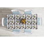 - Masa-8347-Gorsel-1 - Realhomes  Beyaz Zemin Üzerinde Kozalak Desenli Dijital Baskılı Modern Masa Örtüsü Realhomes