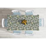 Beyaz Zeminde Renkli Puantiyeli Sonbahar Yapraklı Dijital Baskılı Modern Masa Örtüsü Realhomes