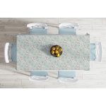 - Masa-8390-Gorsel-1 - Realhomes  Renkli Zemin Üzerinde Çiçek Desenli Dijital Baskılı Modern Masa Örtüsü Realhomes