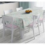 - Masa-8390-Gorsel - Realhomes  Renkli Zemin Üzerinde Çiçek Desenli Dijital Baskılı Modern Masa Örtüsü Realhomes