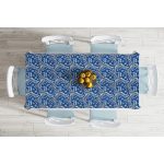 - Masa-8401-Gorsel-1 - Realhomes  Renkli Zemin Üzerinde Kar tanesi Desenli Dijital Baskılı Modern Masa Örtüsü Realhomes