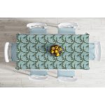 Renkli Zemin Üzerinde Kar tanesi Desenli Dijital Baskılı Modern Masa Örtüsü Realhomes