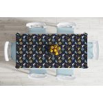 - Masa-8409-Gorsel-1 - Realhomes  Renkli Zemin Üzerinde Geyik Desenli Dijital Baskılı Modern Masa Örtüsü Realhomes