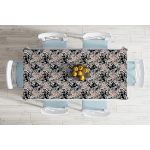 Renkli Zemin Üzerinde Çiçek Desenli Dijital Baskılı Modern Masa Örtüsü Realhomes