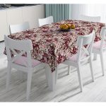 - Masa-8425-Gorsel - Realhomes Renkli Zemin Üzerinde Çiçek Desenli Dijital Baskılı Modern Masa Örtüsü Realhomes