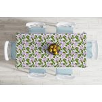 - Masa-8495-Gorsel-1 - Realhomes Beyaz Zemin Üzerinde Yeşil Yapraklı Çiçek Desenli Dijital Baskılı Modern Masa Örtüsü Realhomes