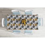 - Masa-8515-Gorsel-1 - Realhomes Beyaz Zemin Üzerinde Renkli Çiçek Desenli Dijital Baskılı Modern Masa Örtüsü Realhomes