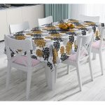 - Masa-8515-Gorsel - Realhomes Beyaz Zemin Üzerinde Renkli Çiçek Desenli Dijital Baskılı Modern Masa Örtüsü Realhomes