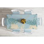 - Masa-8546-Gorsel-1 - Realhomes  Renkli Zemin Üzerinde Gold Detaylı Mermer Desenli Dijital Baskılı Modern Masa Örtüsü Realhomes