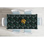 - Masa-8555-Gorsel-1 - Realhomes  Siyah Zemin Üzerinde Yeşil Kaktüs Desenli Dijital Baskılı Modern Masa Örtüsü Realhomes