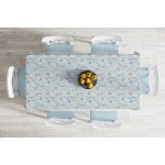 - Masa-8556-Gorsel-1 - Realhomes  Renkli Zemin Üzerinde Yaprak Desenli Dijital Baskılı Modern Masa Örtüsü Realhomes