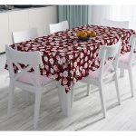 - Masa-8584-Gorsel - Realhomes Renkli Zemin Üzerinde Çiçek Desenli Dijital Baskılı Modern Masa Örtüsü Realhomes