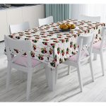 - Masa-8620-Gorsel - Realhomes  Beyaz Zemin Üzerinde Ekoseli Çan Desenli Dijital Baskılı Modern Masa Örtüsü Realhomes