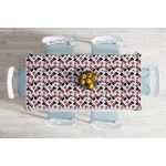 Beyaz Zemin Üzerinde Ekoseli Kar tanesi Desenli Dijital Baskılı Modern Masa Örtüsü Realhomes