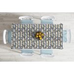 - Masa-8685-Gorsel-1 - Realhomes  Beyaz Zemin Üzerinde Renkli Yaprak Desenli Dijital Baskılı Modern Masa Örtüsü Realhomes