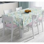 - Masa-8784-Gorsel - Realhomes  Beyaz Zemin Üzerinde Deniz Yıldızı Desenli Dijital Baskılı Modern Masa Örtüsü Realhomes