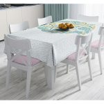 - Masa-8787-Gorsel - Realhomes  Beyaz Zemin Üzerinde Deniz Yıldızı Desenli Dijital Baskılı Modern Masa Örtüsü Realhomes