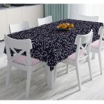 Renkli Zemin Üzerinde Çapa Ve Halat Desenli Dijital Baskılı Modern Masa Örtüsü Realhomes