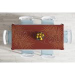 - Masa-8823-Gorsel-1 - Realhomes  Renkli Zemin Üzerinde Onedraw Çizimli Bayan Silüeti Dijital Baskılı Modern Masa Örtüsü Realhomes