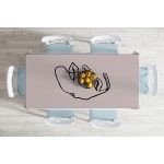 Renkli Zemin Üzerinde Onedraw Çizimli Bayan Silüeti Dijital Baskılı Modern Masa Örtüsü Realhomes