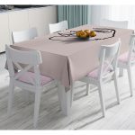 Renkli Zemin Üzerinde Onedraw Çizimli Bayan Silüeti Dijital Baskılı Modern Masa Örtüsü Realhomes