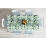 - Masa-8847-Gorsel-1 - Realhomes Beyaz Zemin Üzerinde Yeşil Kaktüs Desenli Dijital Baskılı Modern Masa Örtüsü Realhomes