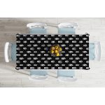 Siyah Zemin Üzerinde Kaktüs Desenli Dijital Baskılı Modern Masa Örtüsü Realhomes