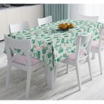 - Masa-8856-Gorsel - Realhomes  Renkli Zemin Üzerinde Kaktüs Desenli Dijital Baskılı Modern Masa Örtüsü Realhomes