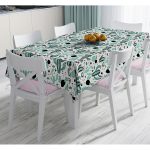 Renkli Zemin Üzerinde Kaktüs Desenli Dijital Baskılı Modern Masa Örtüsü Realhomes