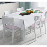 - Masa-8863-Gorsel - Realhomes  Beyaz Zemin Üzerinde Kaktüs Desenli Dijital Baskılı Modern Masa Örtüsü Realhomes