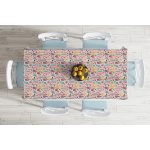 Renkli Zemin Üzerinde Kaktüs Desenli Dijital Baskılı Modern Masa Örtüsü Realhomes