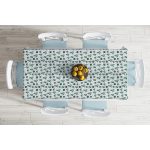 Beyaz Zemin Üzerinde Renkli Kaktüs Desenli Dijital Baskılı Modern Masa Örtüsü Realhomes