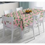 - Masa-8880-Gorsel - Realhomes Renkli Zemin Üzerinde Kaktüs Desenli Dijital Baskılı Modern Masa Örtüsü Realhomes