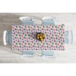 Renkli Zemin Üzerinde Kaktüs Desenli Dijital Baskılı Modern Masa Örtüsü Realhomes