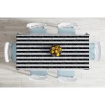 - Masa-8914-Gorsel-1 - Realhomes  Mermer Zeminli Siyah Çizgili Dijital Baskılı Modern Masa Örtüsü Realhomes