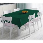 Realhomes Düz Koyu Yeşil Renkli Dijital Baskılı Masa Örtüsü Realhomes
